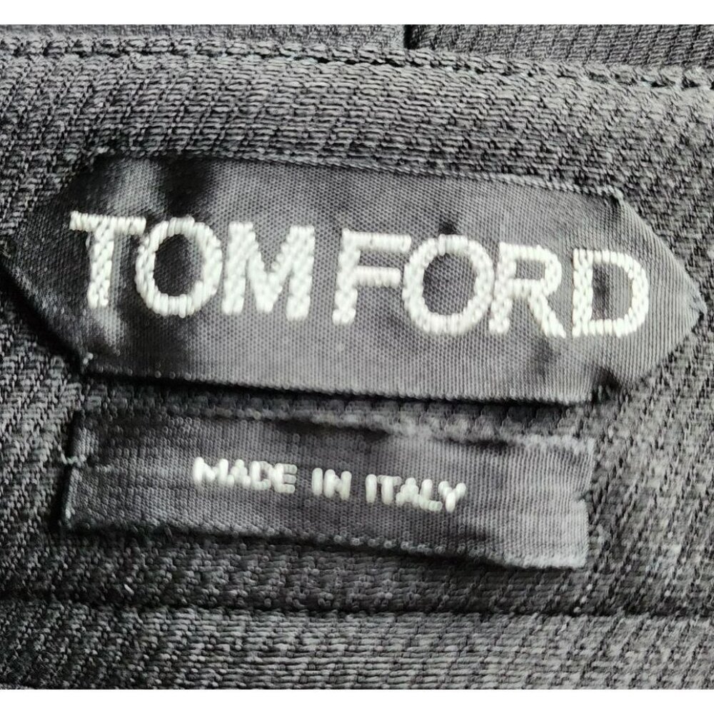Tom Ford Black Wool Silk Leather Trim Mini Skirt IT42 US6 Silk Lining Designer